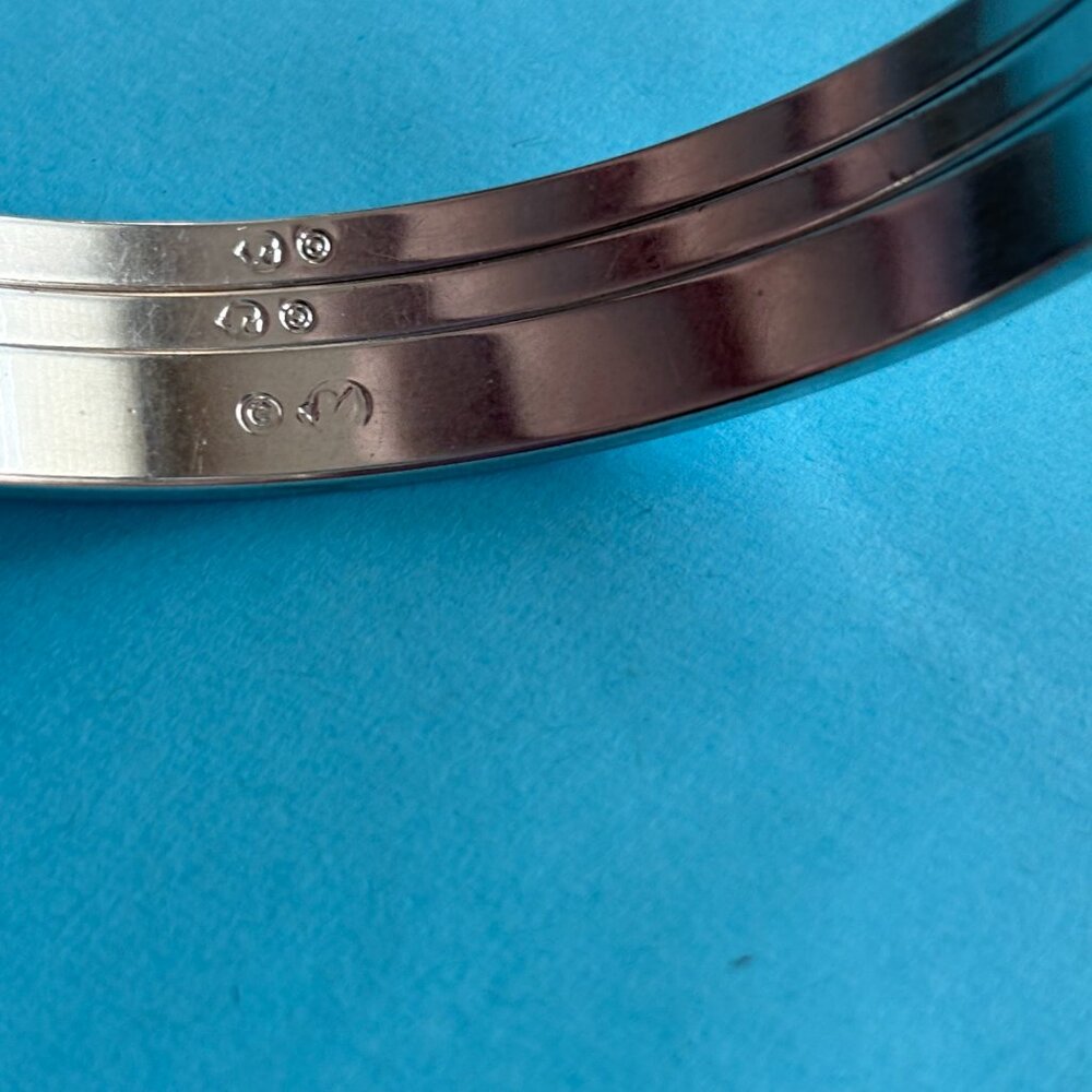Swarovski Rhodium Crystal Bangle Bracelets - Picture 2 of 6